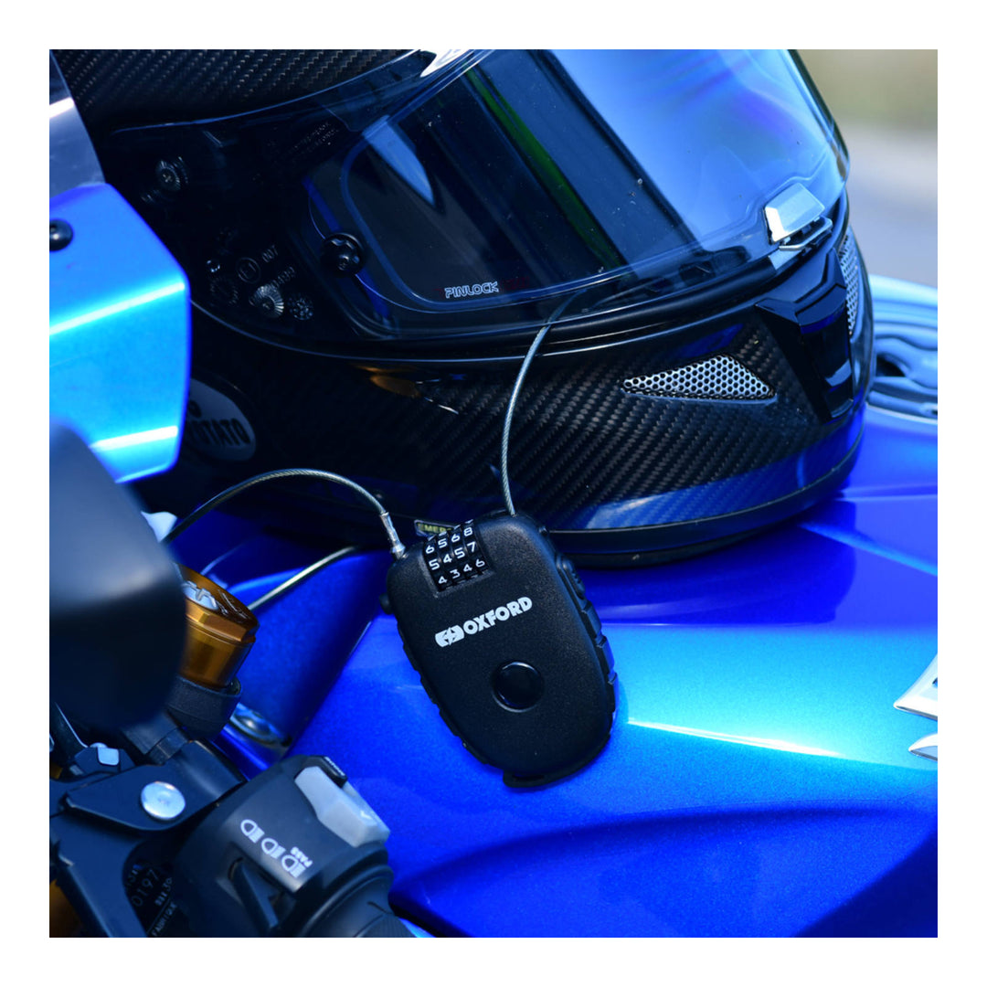 Oxford Retractable Combination Cable Lock 75cm - Black