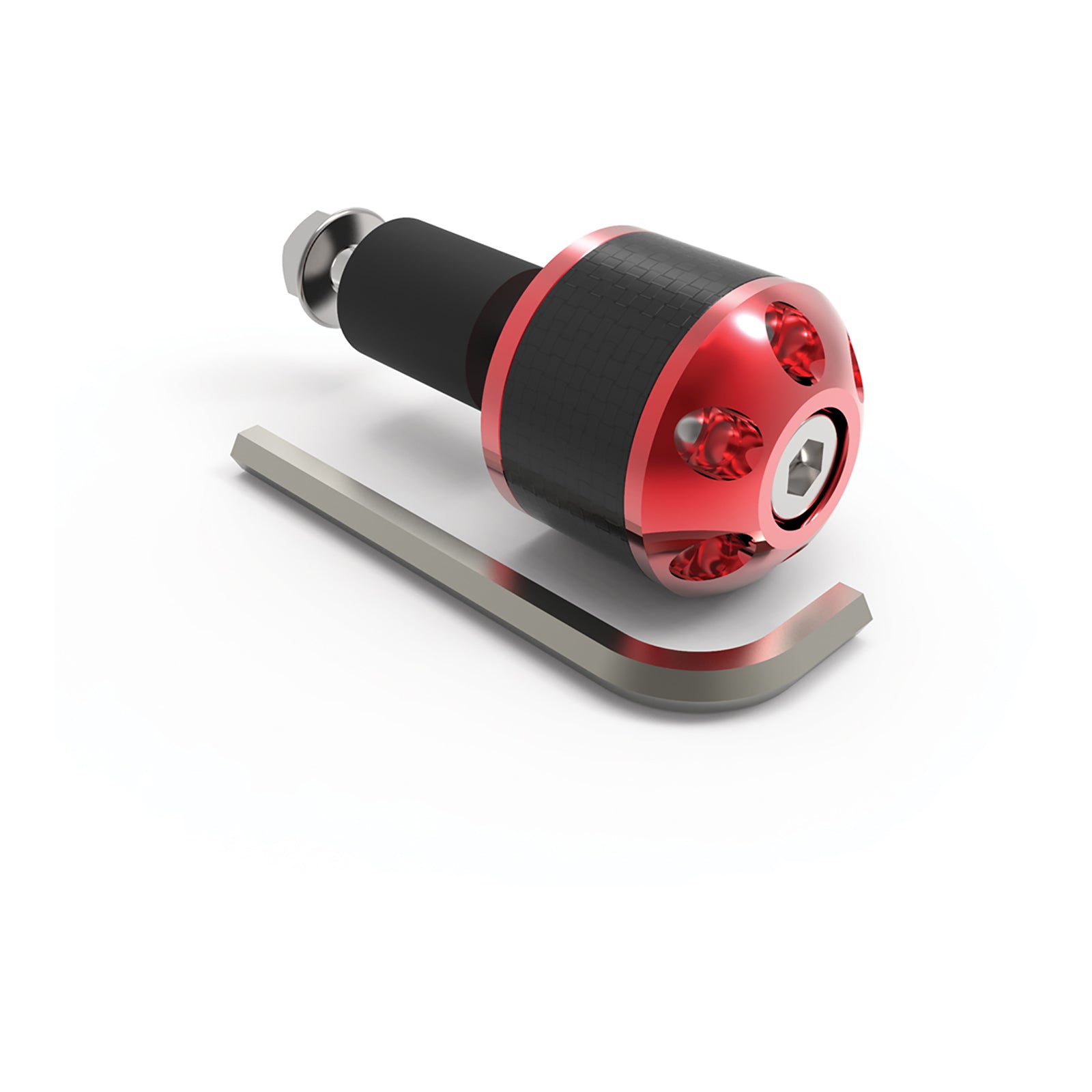 thumbnail image 2 of Oxford Bar Ends 1 Weighted Handlebar Ends - 22mm - Red/Silver (OX590) 2 of 6